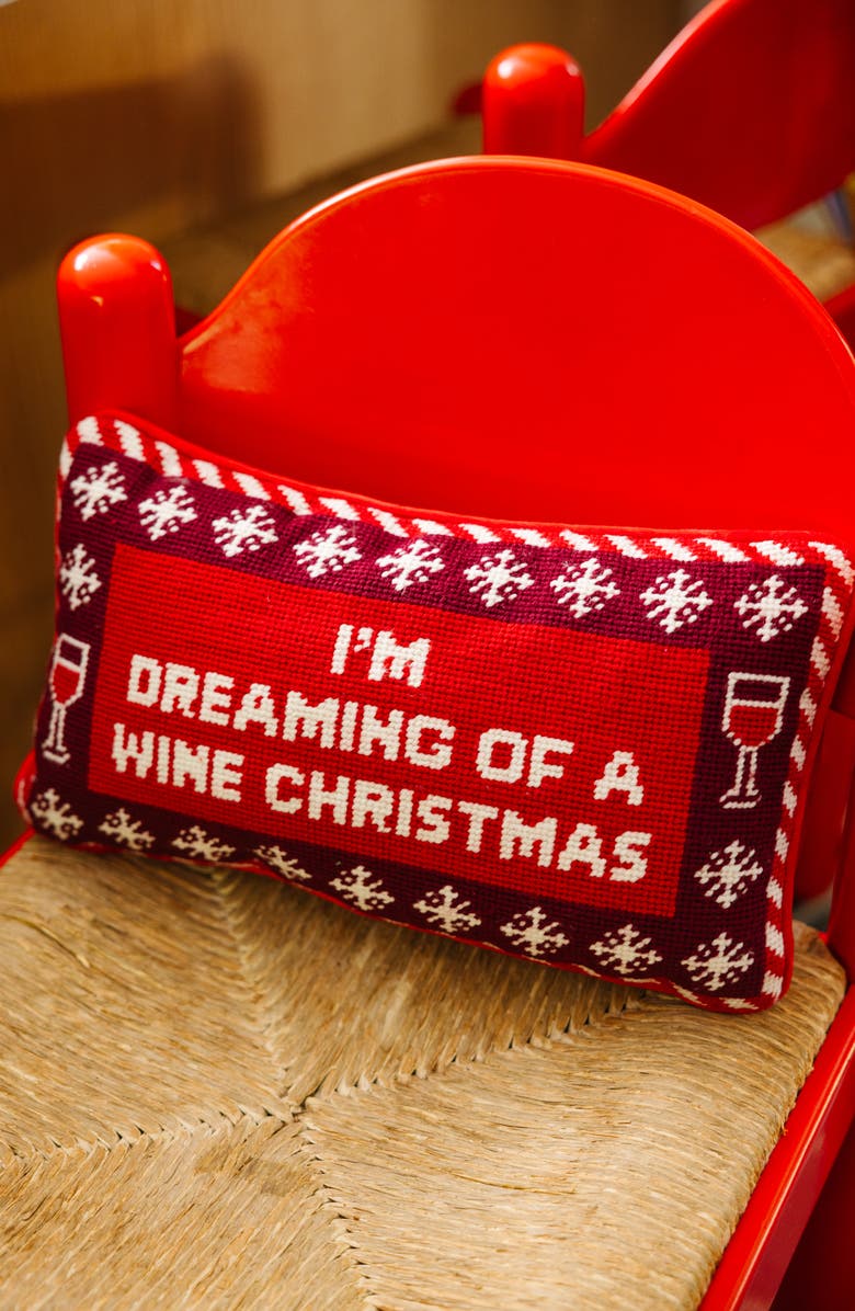 Furbish Dreaming of Wine Needlepoint Pillow, Alternate, color, 