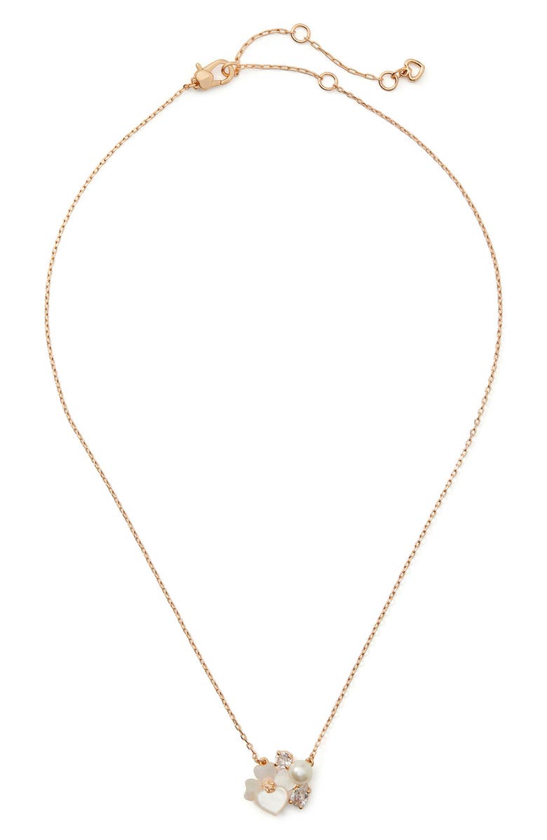 Kate Spade New York precious pansy cluster pendant necklace, Main, color, 