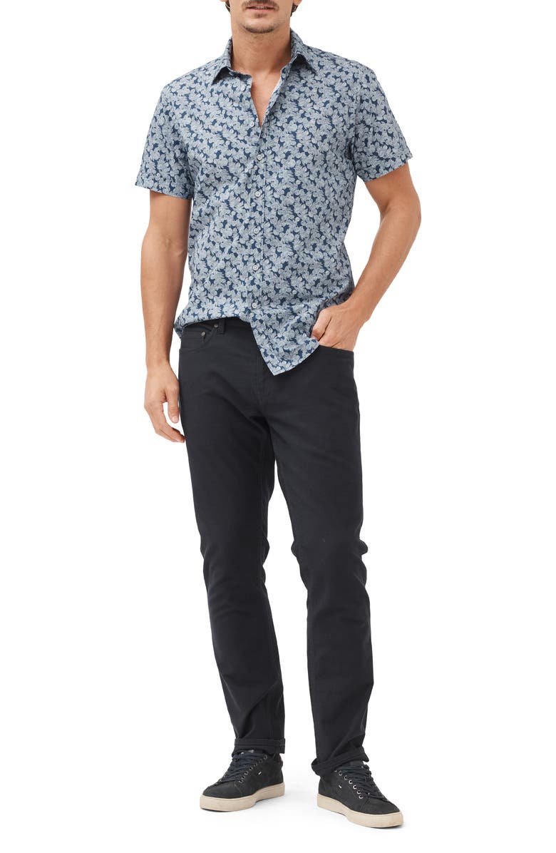 Rodd & Gunn Willowbank Leaf Print Short Sleeve Button-Up Shirt, Alternate, color,