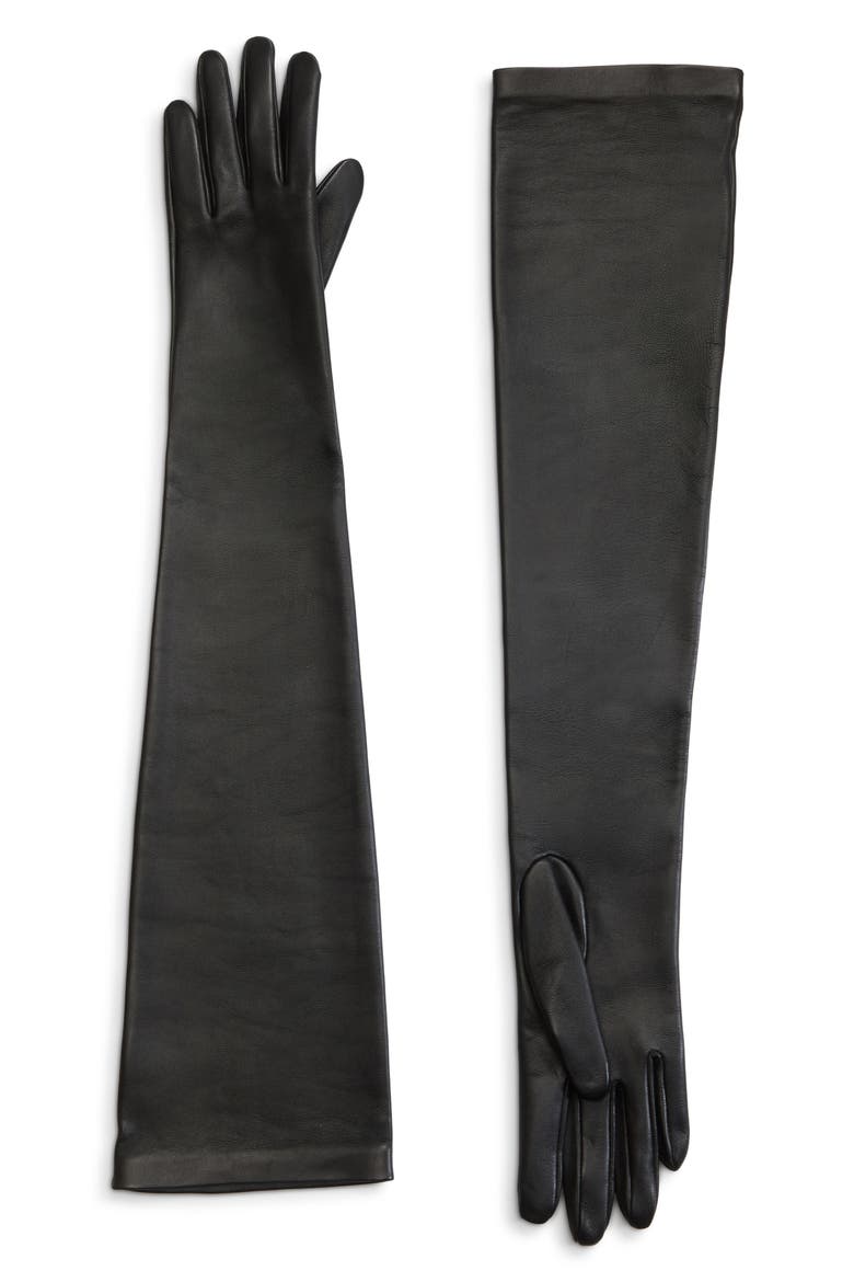 Remo Leather Opera Gloves, Main, color, BLACK