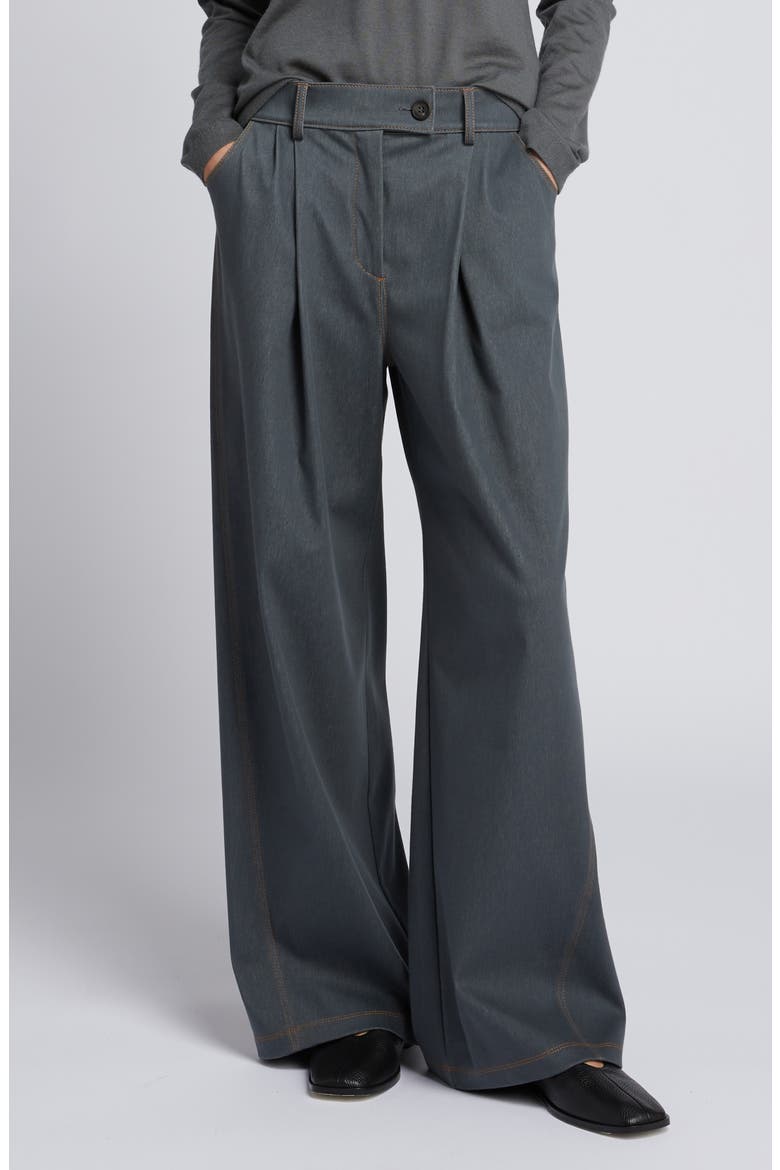 Sarta Pleated Wide Leg Pants, Main, color, DARK GREY