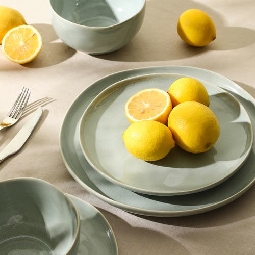 Stone Lain Mirella Stoneware 4-piece Dinner Plate Set In Green
