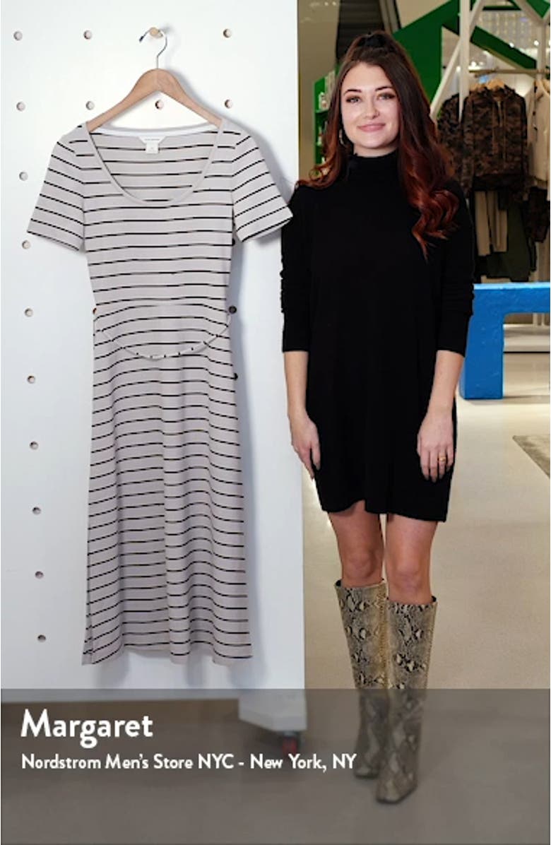 Stripe Scoop Neck Midi Dress, sales video thumbnail