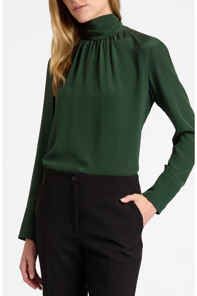 Phoenix Mock Neck Blouse, Alternate, color, Evergreen
