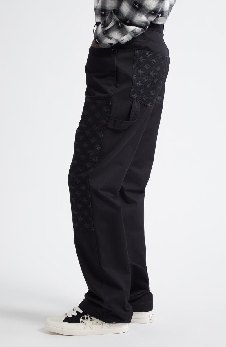 AMIRI MA Quad Jacquard Cotton & Wool Carpenter Jeans, Alternate, color, Black
