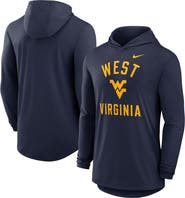 Nike Men's Nike Navy West Virginia Mountaineers Classic Arch Tri-Blend Performance Long Sleeve Hoodie T-Shirt