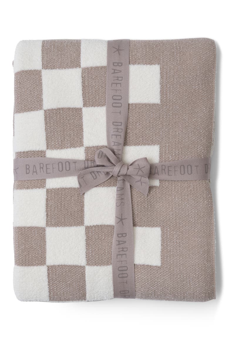 CozyChic™ Checkered Cotton Blend Throw Blanket, Main, color, FAUNA/ CREAM