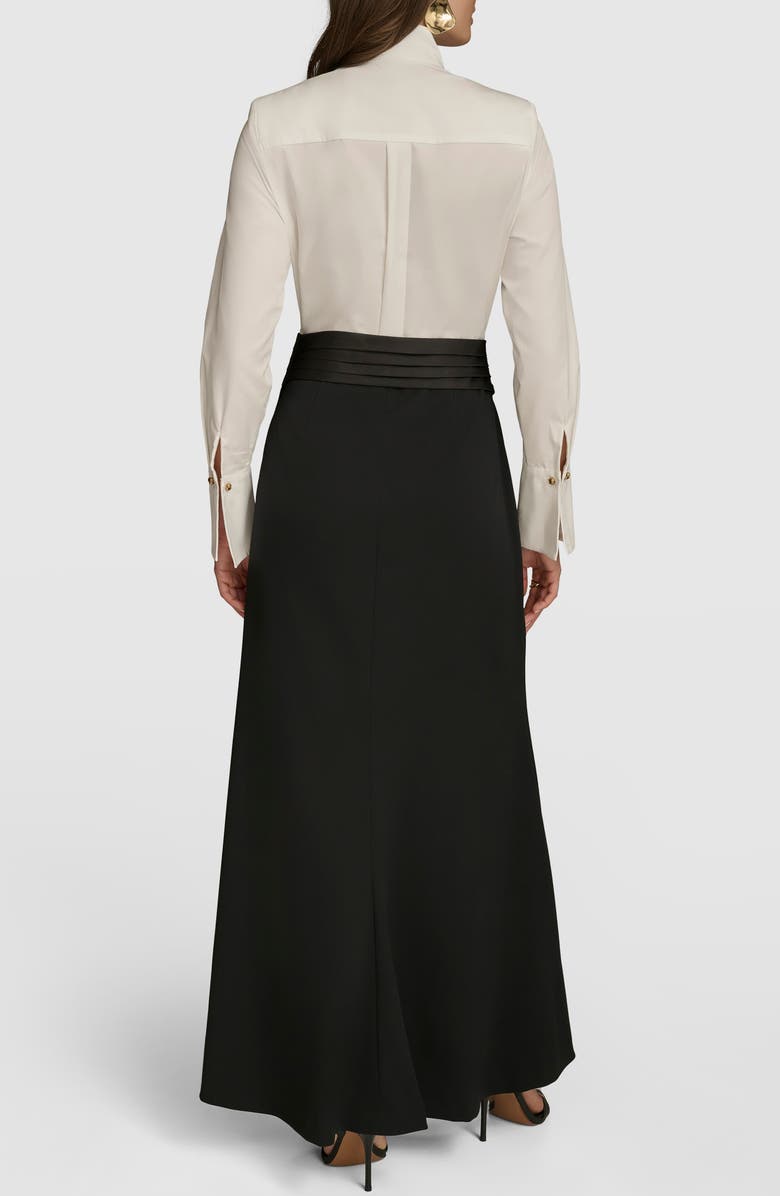 Donna Karan New York Contrast Long Sleeve Gown, Alternate, color, 