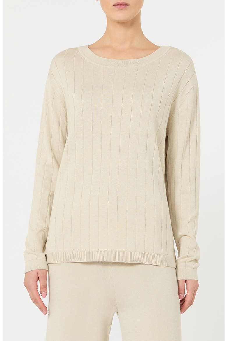 Attuale Rib Silk & Cotton Sweater, Main, color, IVORY