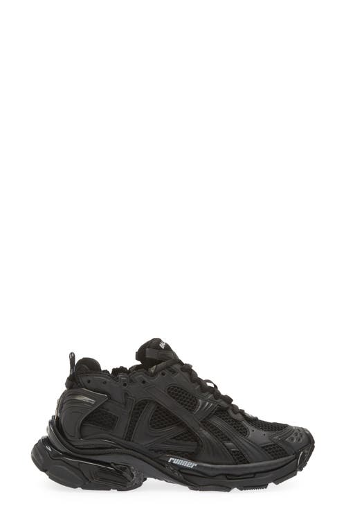 Balenciaga Men Runner Mesh And Leather Sneakers