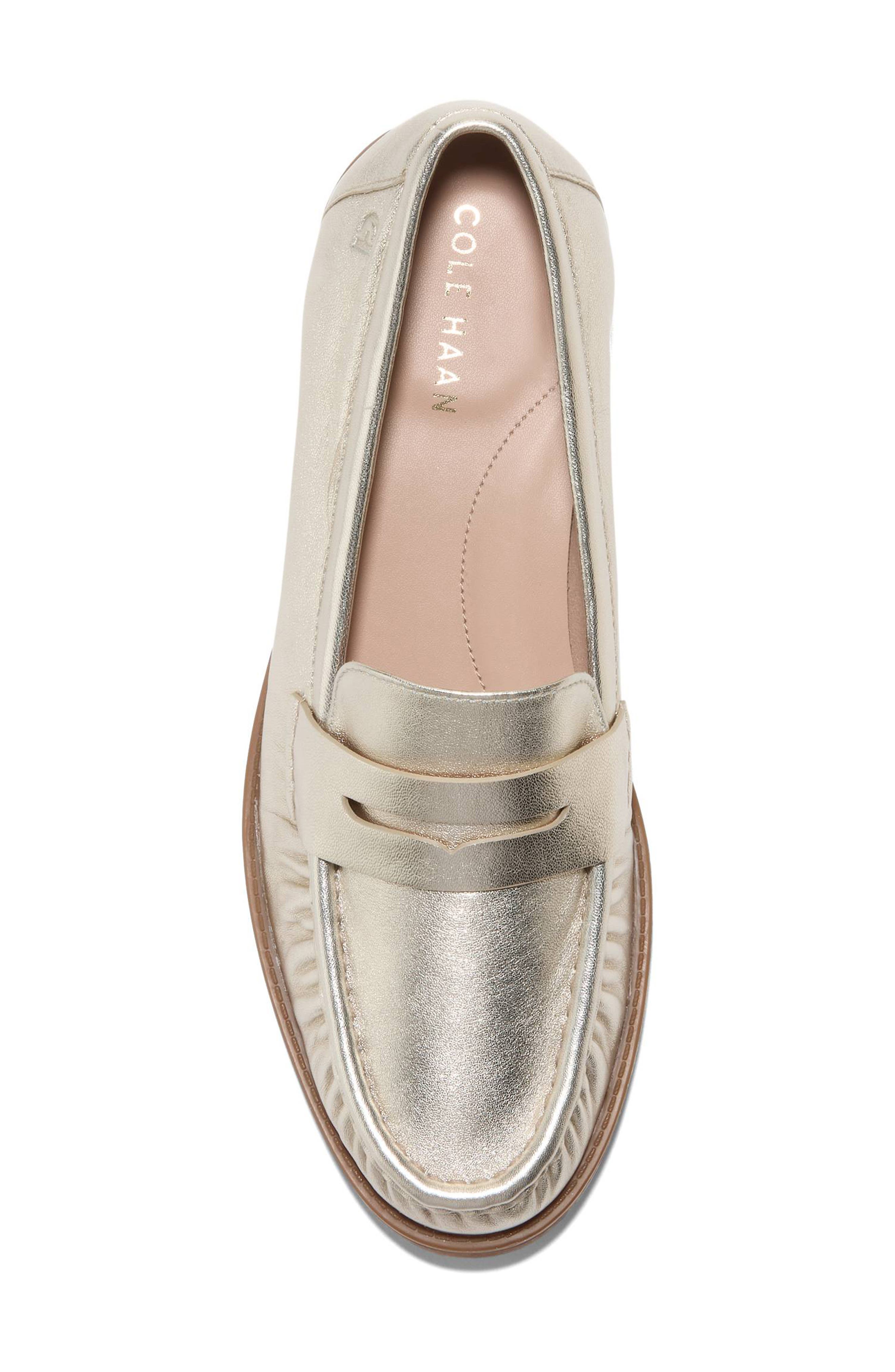 Stassi Penny Loafer, Alternate, color, SOFT GOLD LEATHER