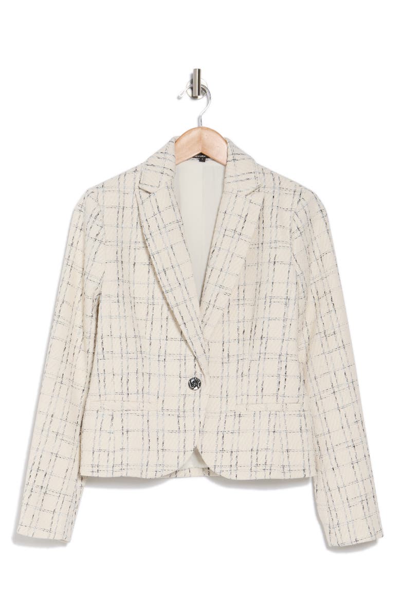Single Button Bouclé Blazer Jacket
