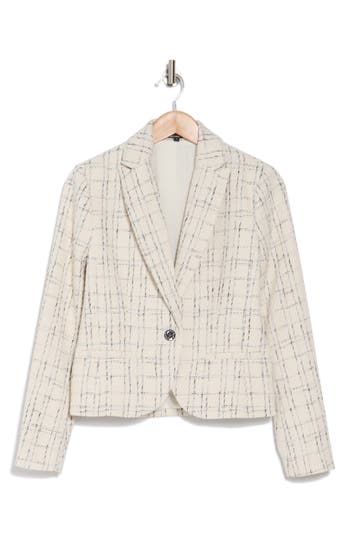 AMANDA & CHELSEA AMANDA & CHELSEA SINGLE BUTTON BOUCLÉ BLAZER JACKET 