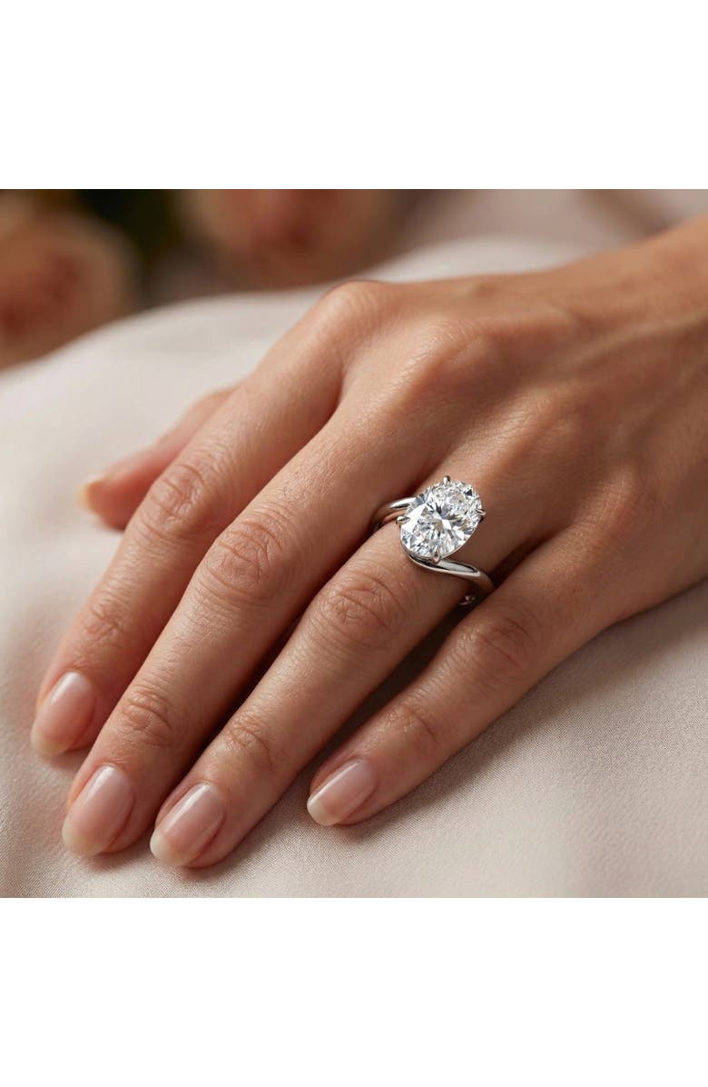Bliss Diamond Certified 7Ct Aire Oval Cut Diamond Solitaire Engagement Ring 14k Gold Lab Grown, Alternate, color, 14K White Gold