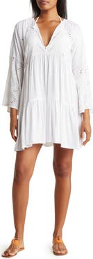 BOHO ME Eyelet Bell Sleeve Tunic