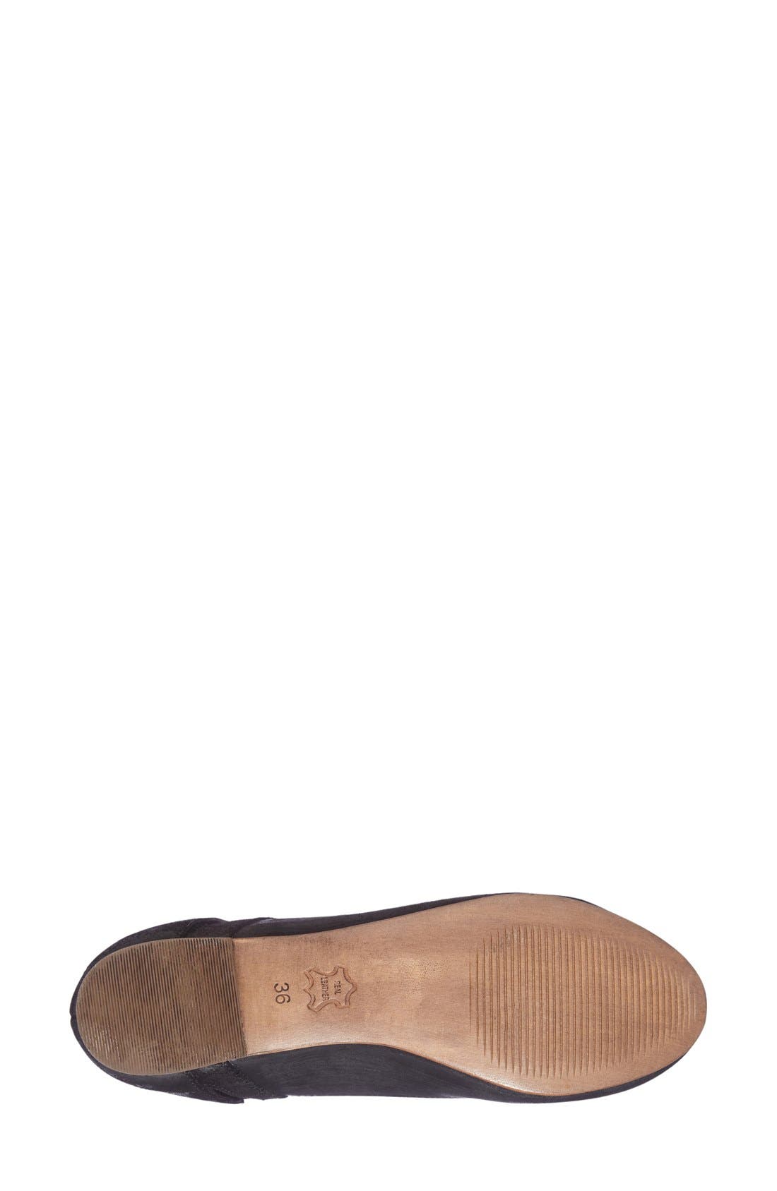 'Atlas' Ankle Strap Ballet Flat, Alternate, color, BLACK LEATHER