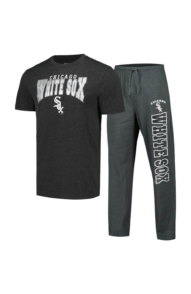 CONCEPTS SPORT Men's Concepts Sport Charcoal/Black Chicago White Sox Meter T-Shirt & Pants Sleep Set, Main, color, Charcoal