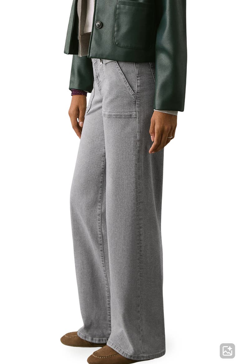 Star Embroidered Straight Leg Jeans, Alternate, color, DENIM GREY