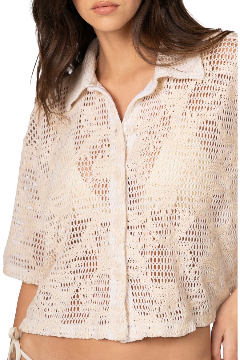 Solene Cover-Up Shirt, Alternate, color, NATURAL
