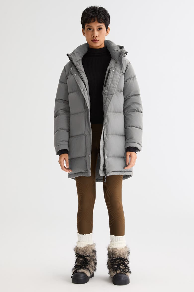 Puff-O® Hip-Length Down Puffer Jacket, Main, color, Gray