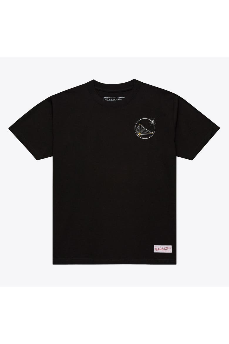 Men's Mitchell & Ness Black Golden State Warriors Airbrush T-Shirt, Main, color, Black