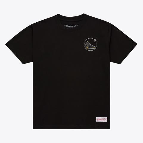 Men's Mitchell & Ness Black Golden State Warriors Airbrush T-Shirt