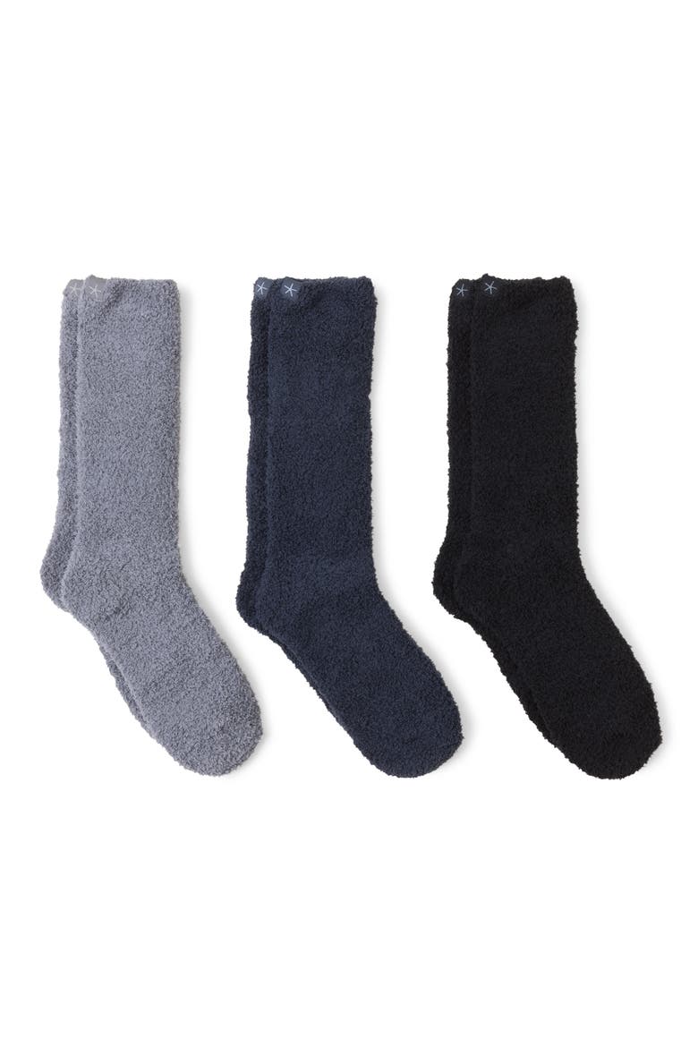 CozyChic™ Assorted 3-Pack Crew Socks, Main, color, BLACK MULTI