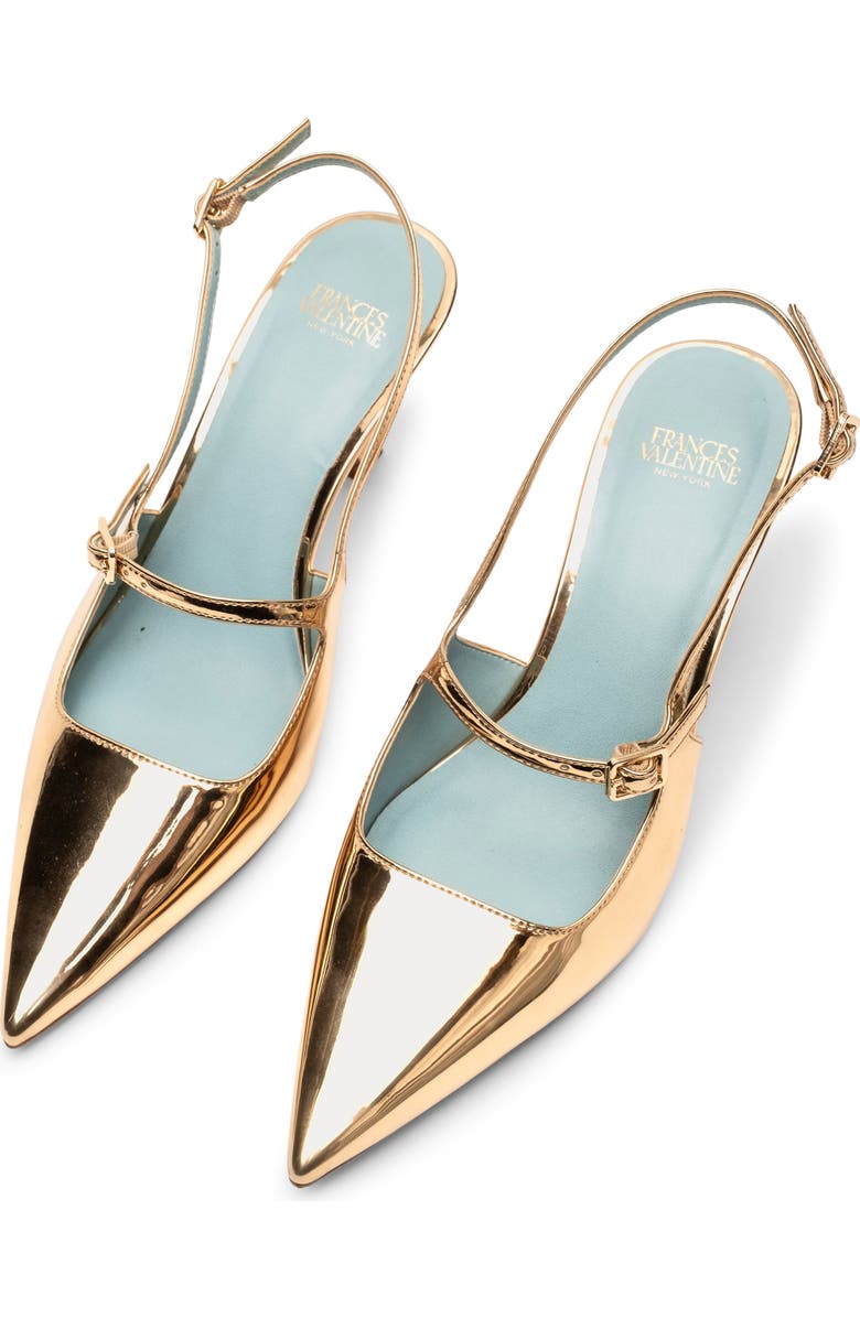Frances Valentine Vivi Pointed Toe Slingback Pump, Alternate, color, Gold