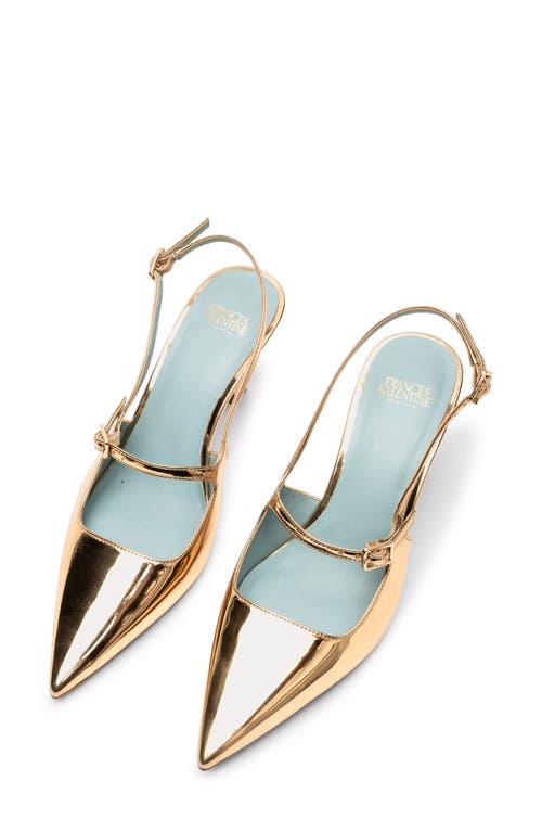 Frances Valentine Vivi Pointed Toe Slingback Pump In Gold
