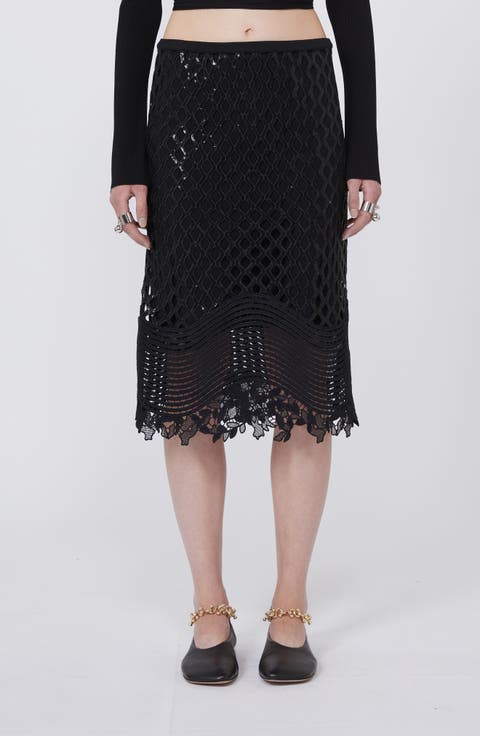 Sala Sequin Net Lace Skirt