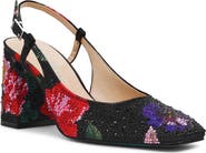 Betsey Johnson Elias Rhinestone Floral Slingback Pump
