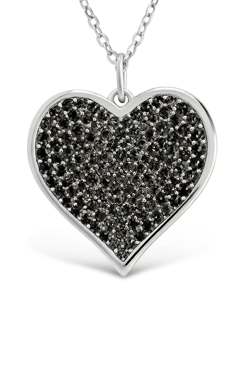 Cubic Zirconia Heart Pendant Necklace, Main, color, SILVER