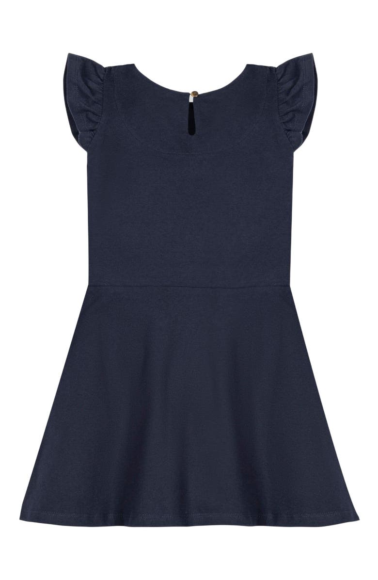 Hope & Henry Girls' Flutter Sleeve Knit Drop Waist Dress Made with Organic Cotton, Kids, Alternate, color, 