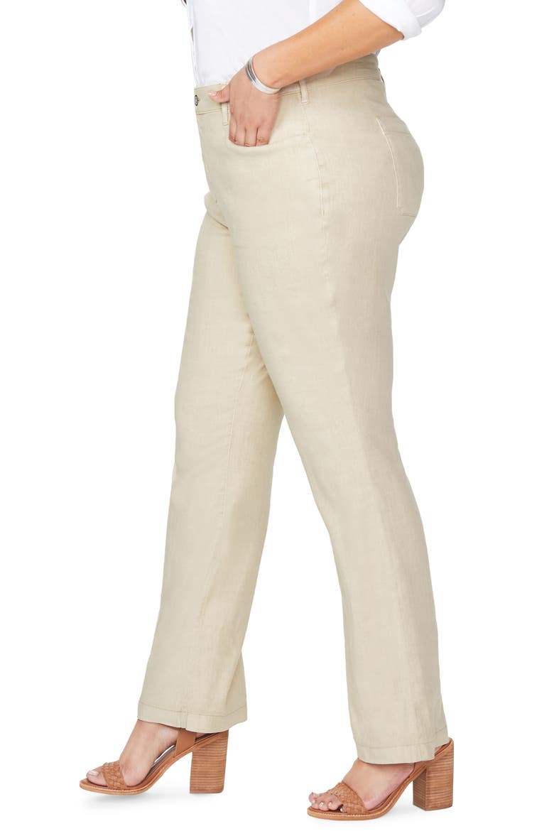 Stretch Linen Blend Trousers, Alternate, color, STRAW