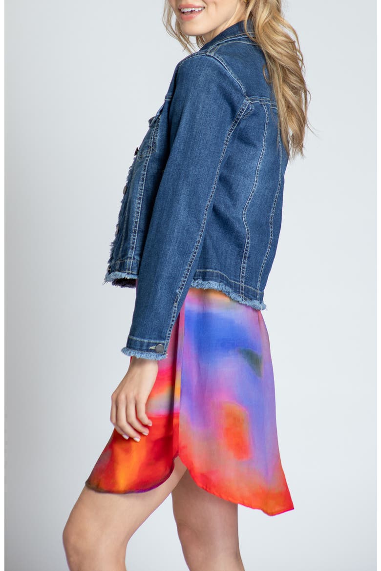 Frayed Denim Jacket, Alternate, color, INDIGO