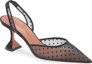 Amina Muaddi Holli Swiss Dot Slingback Pump
