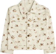 Sweet Wink Mocha Floral Denim Jacket