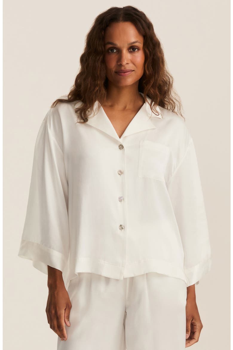 Olivia Silk Pajamas, Alternate, color, WHITE