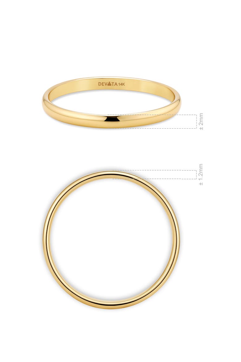 2mm Classic Dome Band Ring in 14K Gold, Alternate, color, Gold