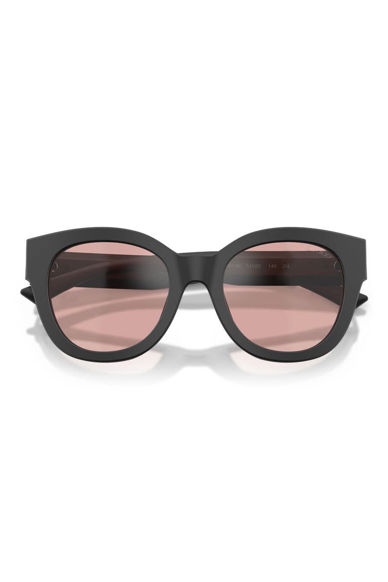 51mm Gradient Round Sunglasses, Alternate, color, BLACK / VIOLET FLASH SILVER