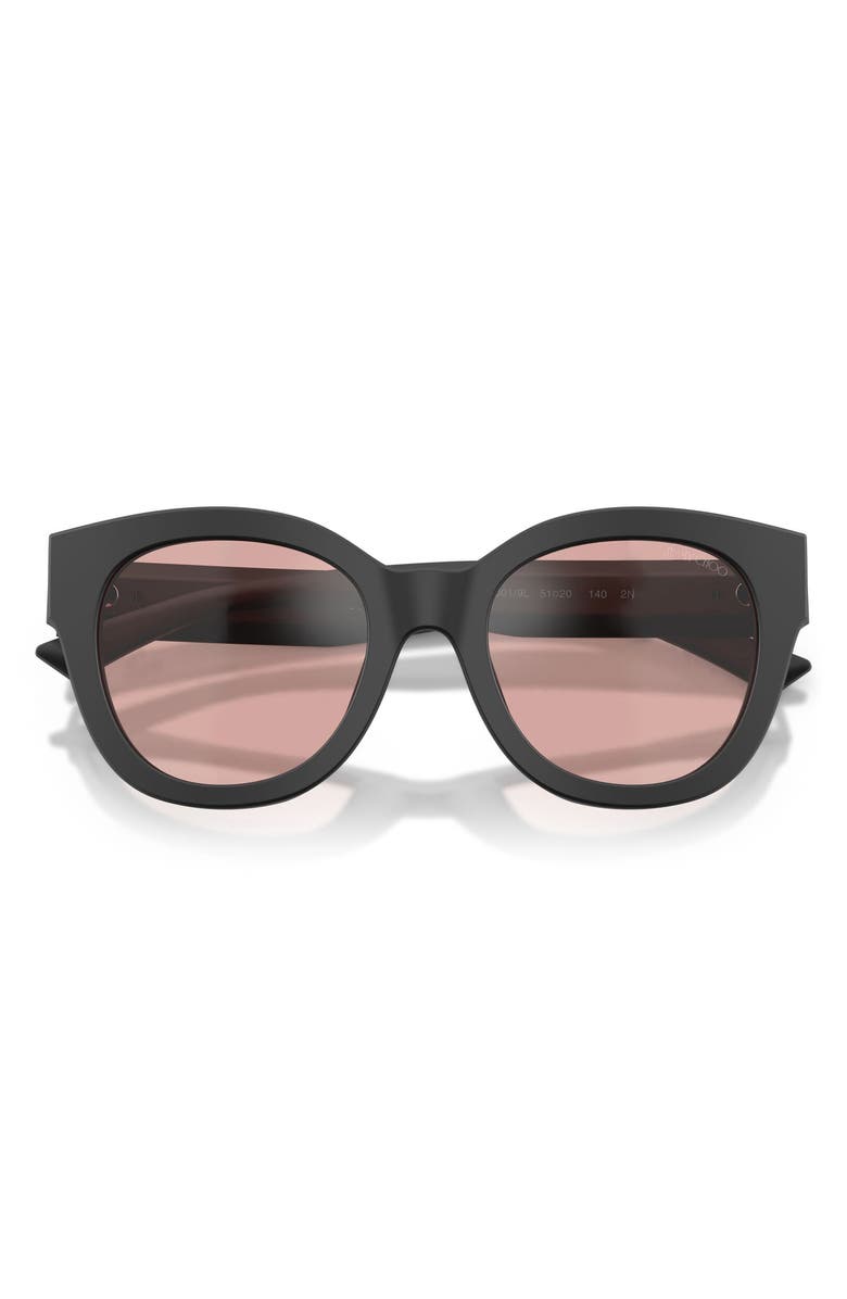 Jimmy Choo 51mm Gradient Round Sunglasses, Alternate, color, Black / Violet Flash Silver