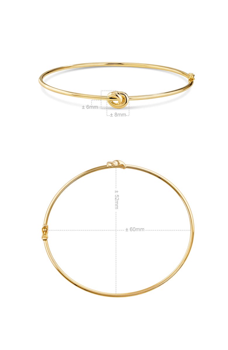 DEVATA Love Knot Bangle Bracelet in 14K Gold, Alternate, color, Yellow Gold