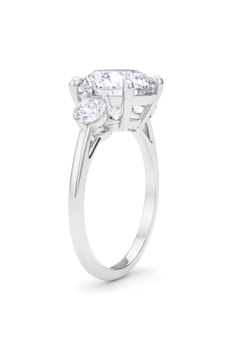 Three Stone Round Cut Lab Created Diamond Ring, Alternate, color, 2.00CTW 18K WHITE GOLD