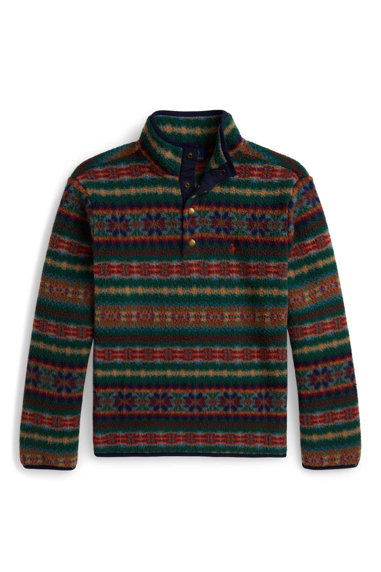 Kids' Brushed Fleece Snap Pullover, Main, color, LITCHFIELD