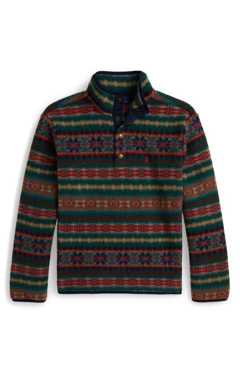Kids' Brushed Fleece Snap Pullover