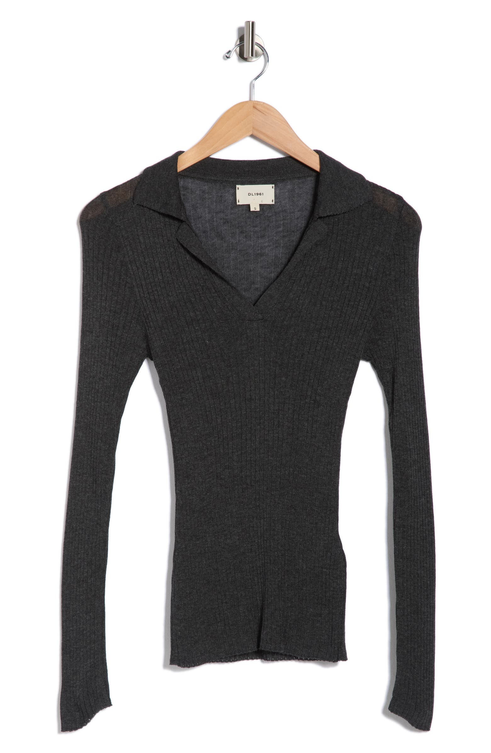 DL1961 Rib Long Sleeve Polo Sweater | Nordstromrack