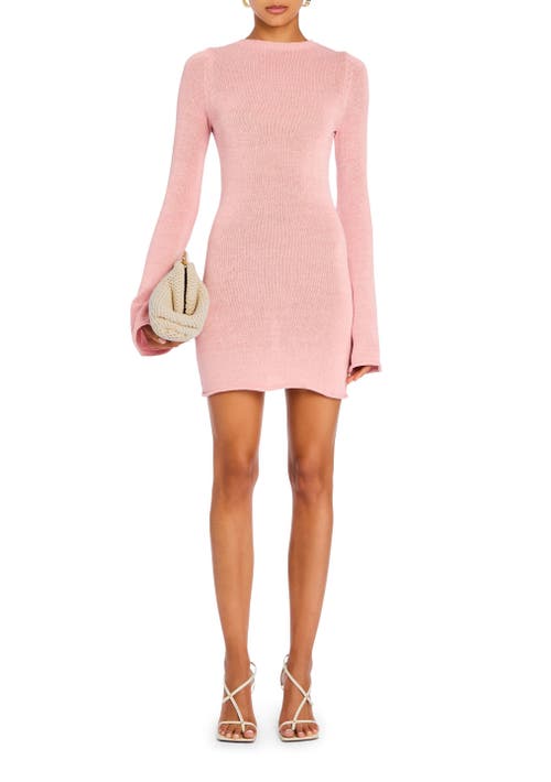 Ser.o.ya Bec Knit Mini Dress In Coral Blush