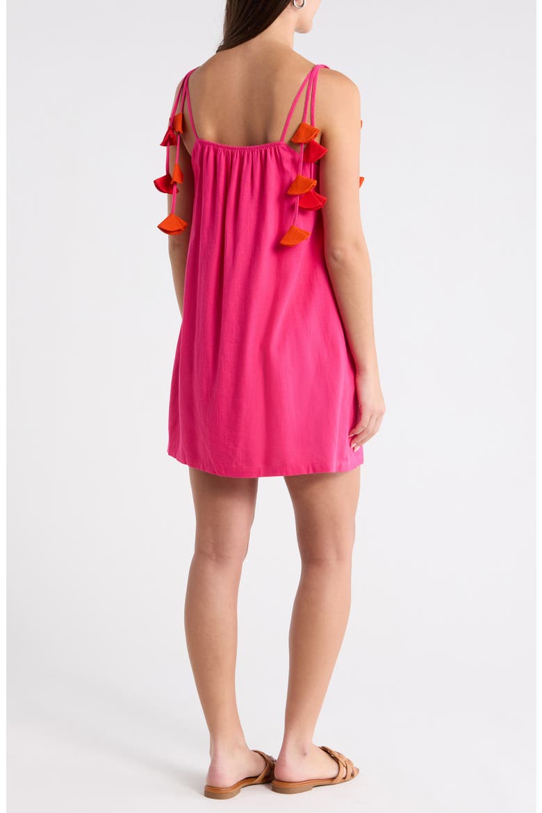 Karine Tassel Strap Minidress, Alternate, color, FUCHSIA