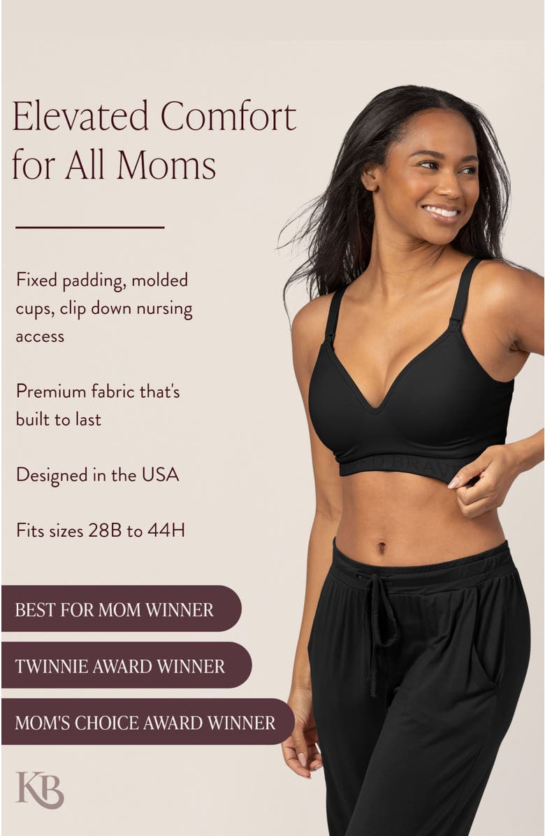 Kindred Bravely Busty Sublime Contour Maternity & Nursing Bra - Sizing Available from E-I Cup, Alternate, color, Black