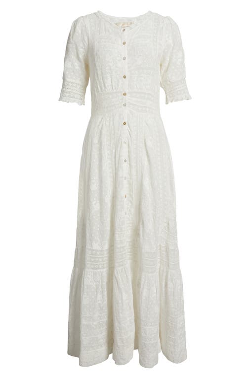 Loveshackfancy Minka Mixed Lace Cotton Maxi Dress In True White